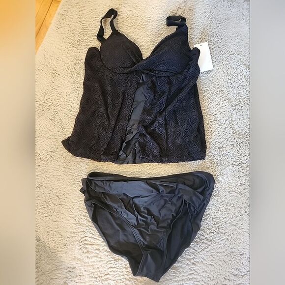 Meet Curve Swimsuit Black 2XL Two Piece High Waist Support - Picture 1 of 6